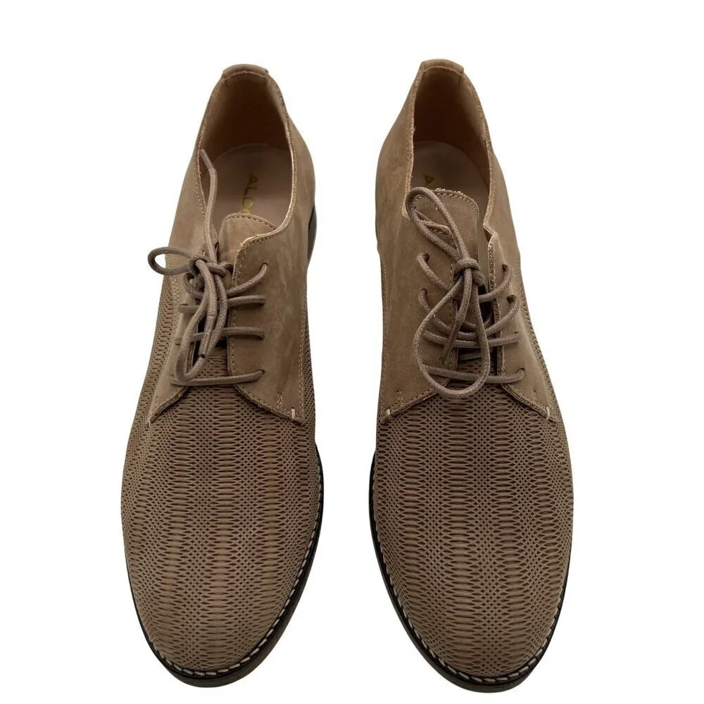 ALDO NEW Mens10 Maedagua Lace Up Oxford Shoes Suede Mesh Beige Portugal Made